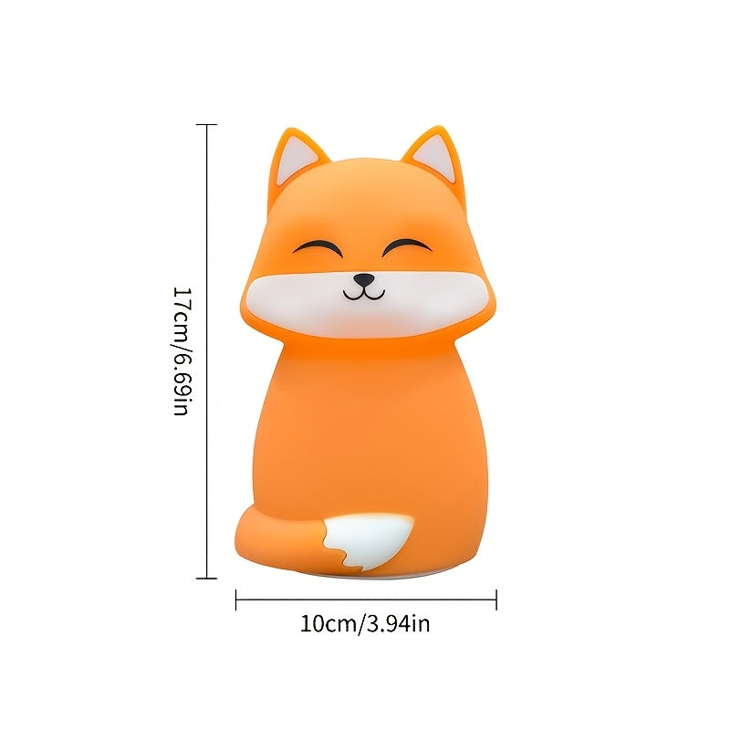 Color Changing Fox Night Light with Timer - Rechargeable, Touch Control, LED Bedside Lamp for Bedroom & Living Room Decor - Perfect Gift for Birthdays, Easter, and Parties, Cute Night Light