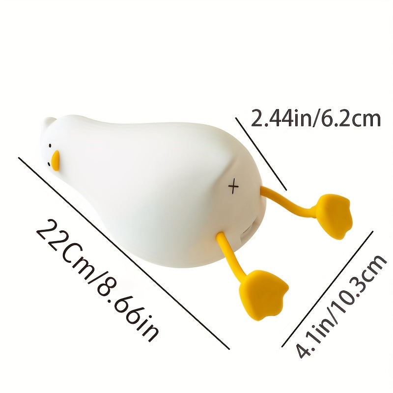 1pc YETHKE Cute Duck-Shaped Rechargeable Table Lamp with Multi-Level Dimming, USB-Powered, Touch Control, Polished Metal Finish, Modern Design for Bedroom & Office Decor, Perfect Gift for Girls, Bedroom Night Light | Playful Lamp Design | Polished Finish,