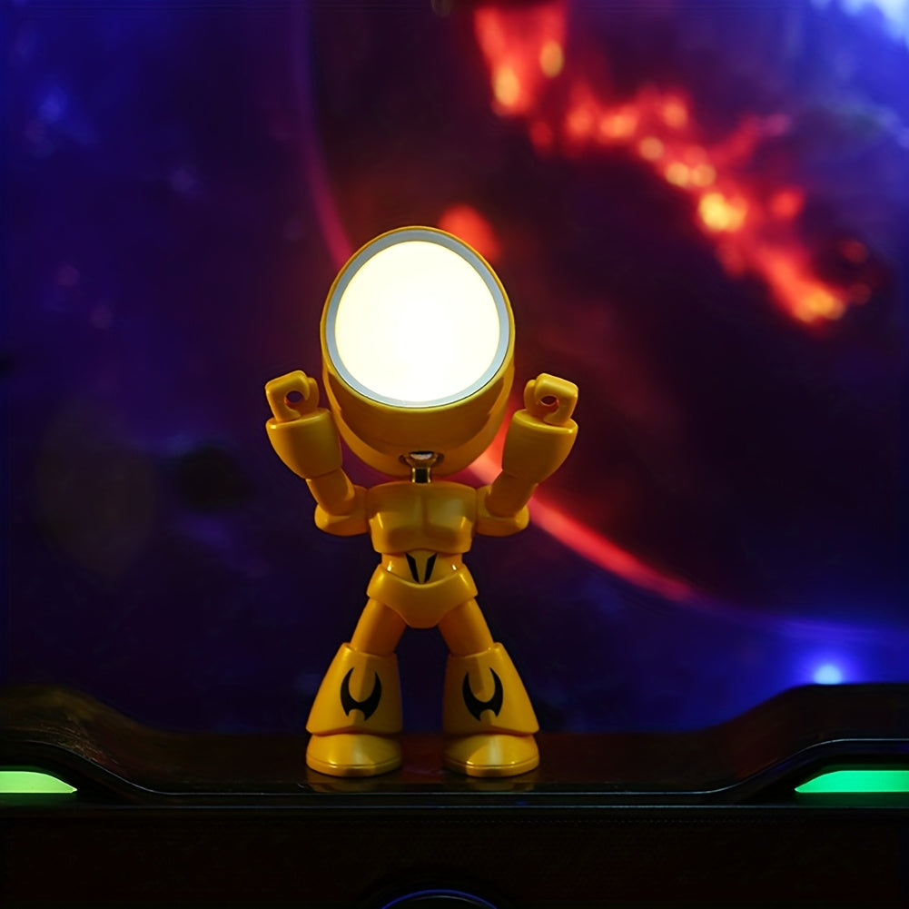 Cubidupi 1 Mini Night Light, LED Cartoon Cute Robot Design Light, Desktop Decoration, Desk Lamp, Holiday Gift, Ideal Gift For Bothday