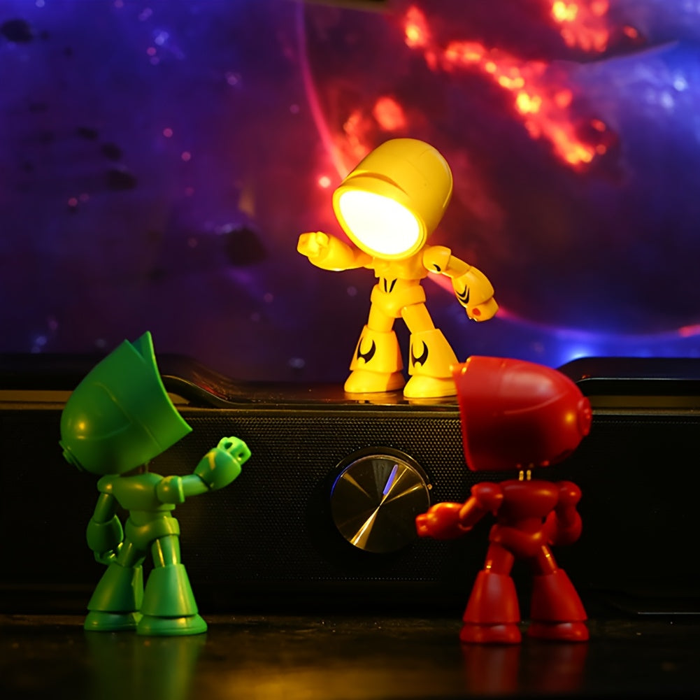 Cubidupi 1 Mini Night Light, LED Cartoon Cute Robot Design Light, Desktop Decoration, Desk Lamp, Holiday Gift, Ideal Gift For Bothday