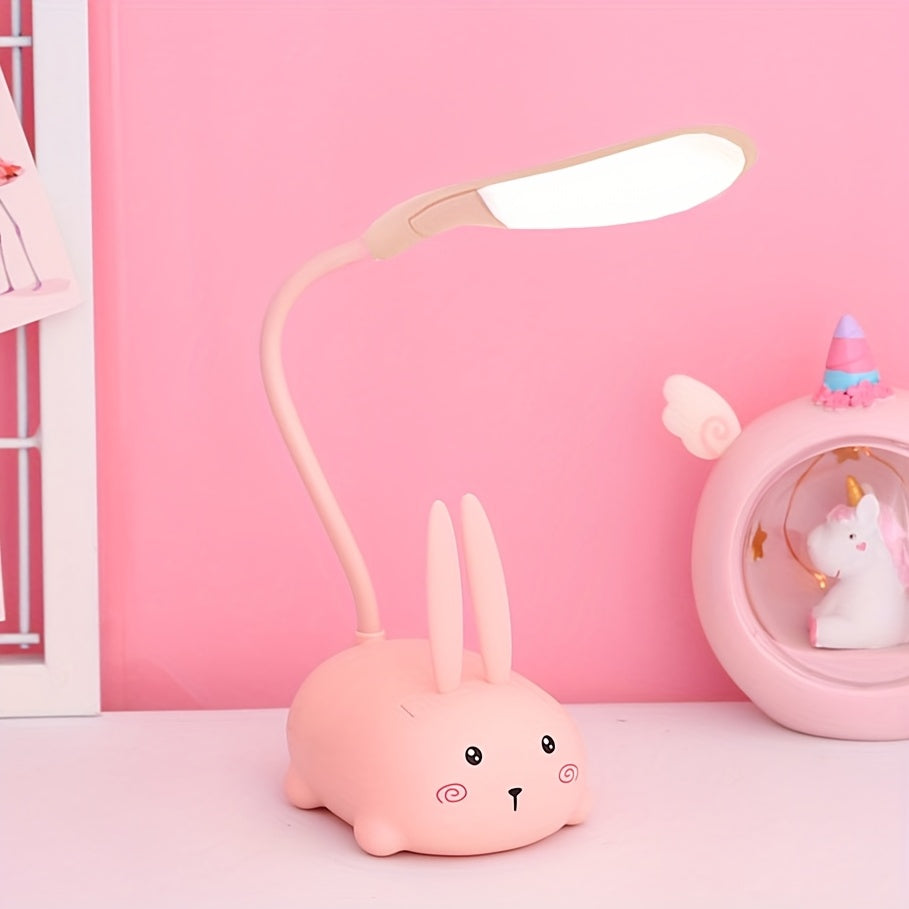 Adorable Animal LED Night Light Lamp, Mini Cartoon Table Lamp, Portable LED Night Light, Cute Desk Lamp, Foldable USB Rechargeable Reading Light for Bedroom
