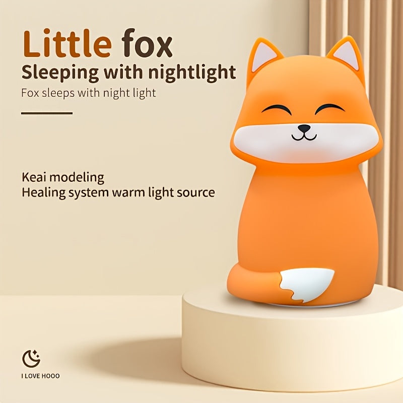 Color Changing Fox Night Light with Timer - Rechargeable, Touch Control, LED Bedside Lamp for Bedroom & Living Room Decor - Perfect Gift for Birthdays, Easter, and Parties, Cute Night Light