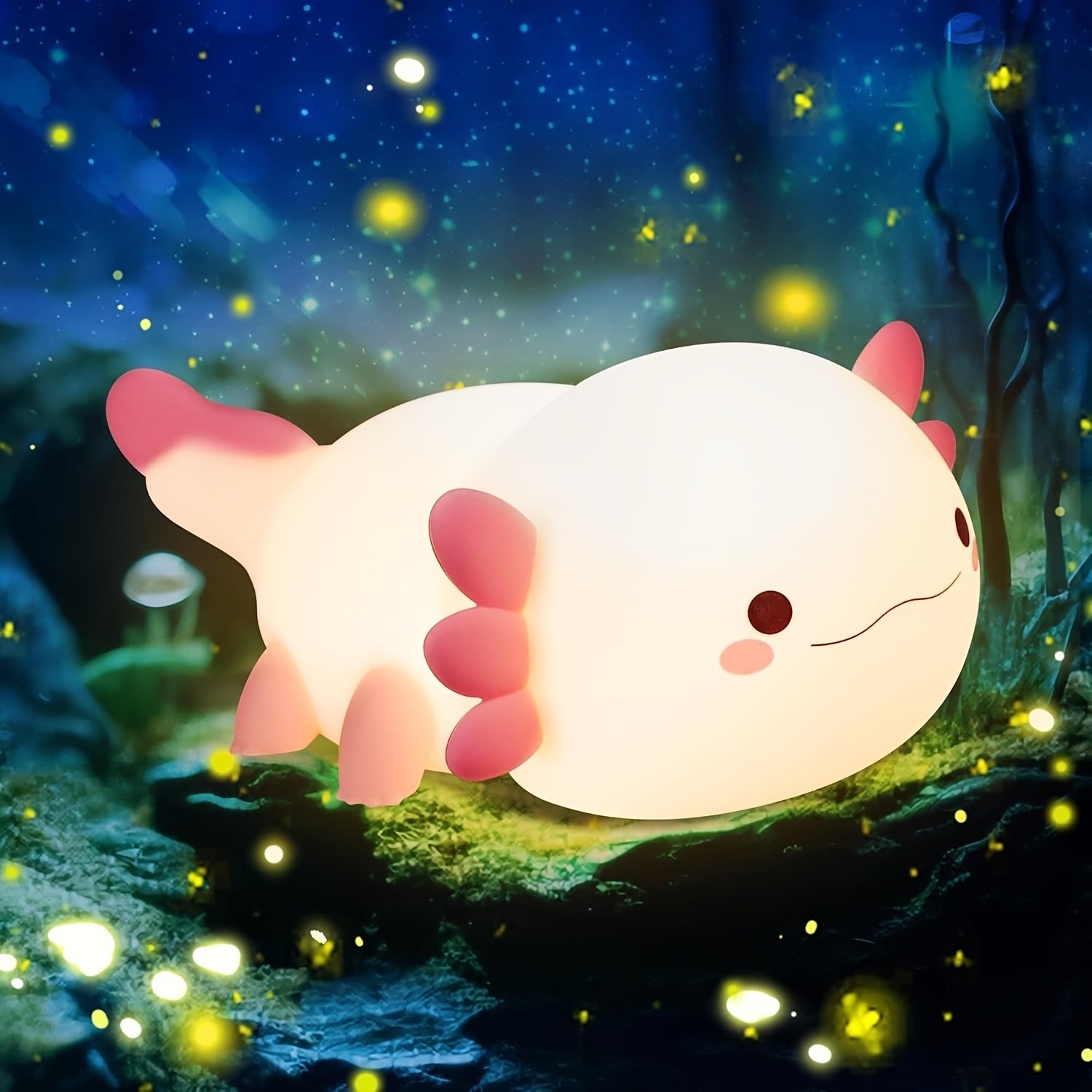 Cute cartoon Axolotl night light - touch controlled, with timer function and USB charging desk lamp, bedroom, living room, dining room, desk decoration LED lights, Christmas and birthday gifts, Office Lamp, Computer Desk Lamp, Gift Ideas, Bedroom