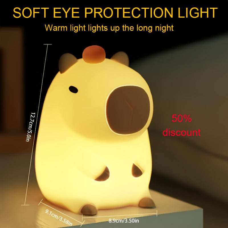 Adorable Capybara Night Light - Multiple Brightness Settings