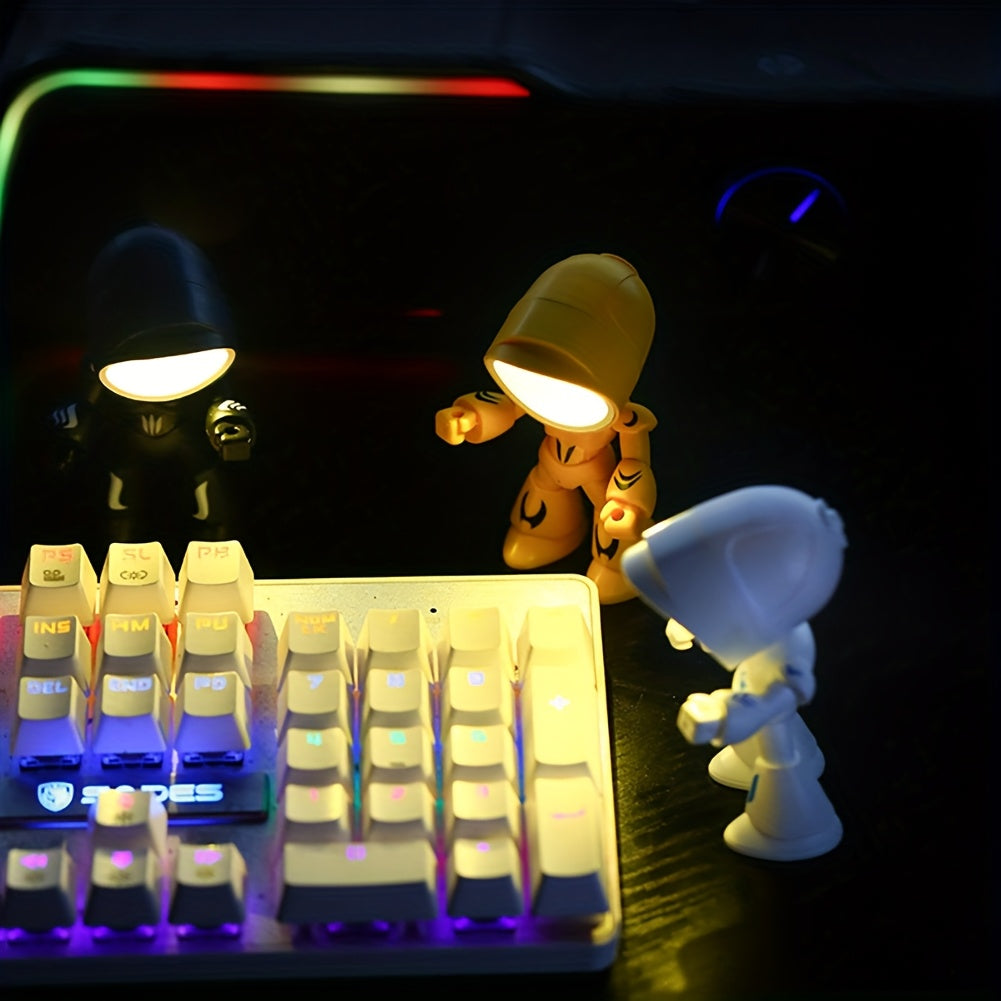 Cubidupi 1 Mini Night Light, LED Cartoon Cute Robot Design Light, Desktop Decoration, Desk Lamp, Holiday Gift, Ideal Gift For Bothday