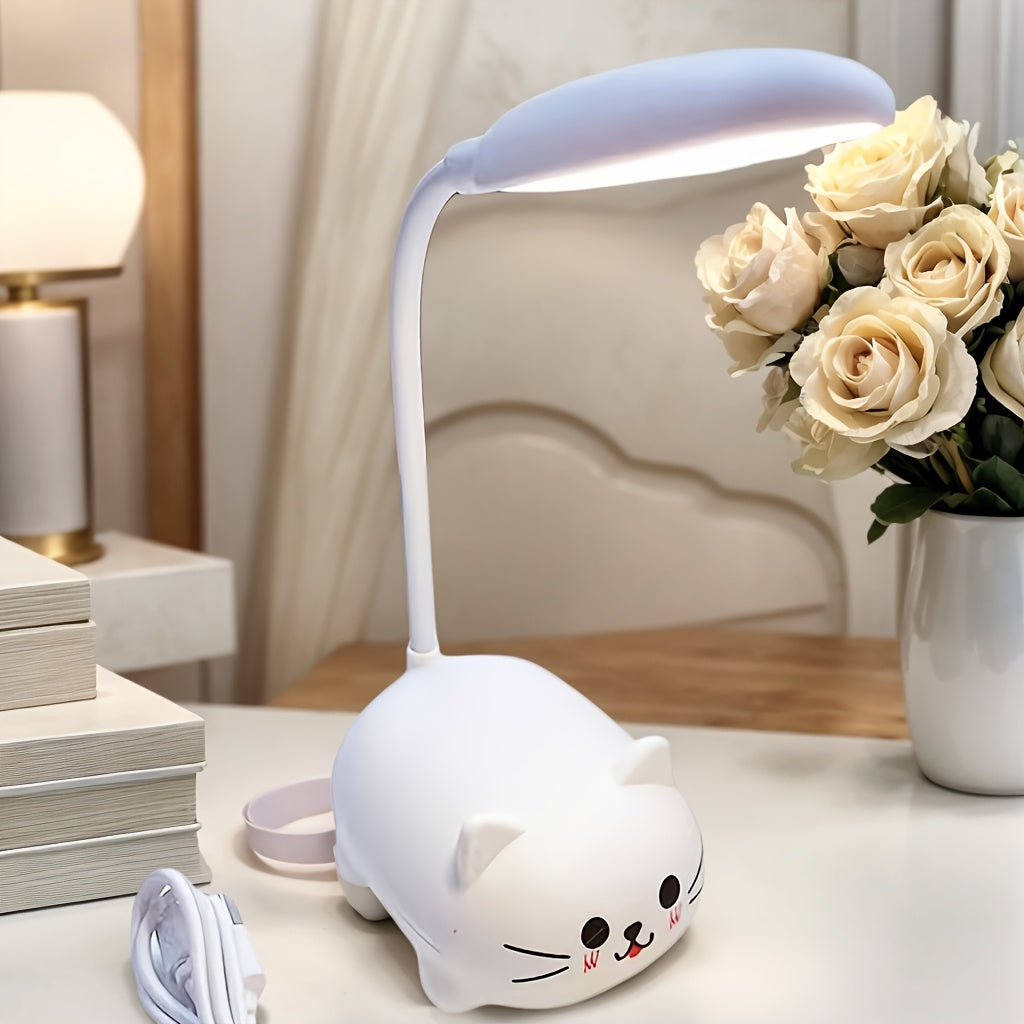 Adorable Animal LED Night Light Lamp, Mini Cartoon Table Lamp, Portable LED Night Light, Cute Desk Lamp, Foldable USB Rechargeable Reading Light for Bedroom
