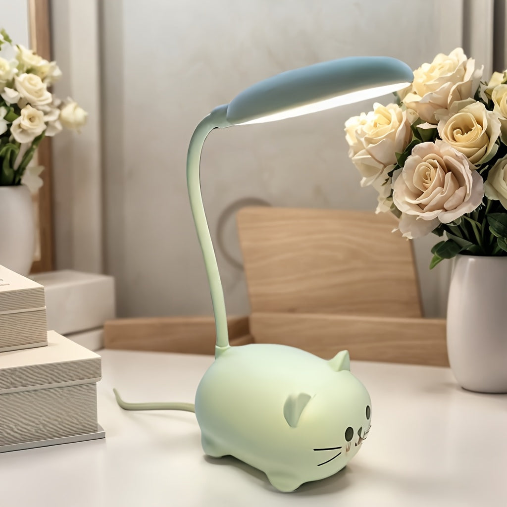 Adorable Animal LED Night Light Lamp, Mini Cartoon Table Lamp, Portable LED Night Light, Cute Desk Lamp, Foldable USB Rechargeable Reading Light for Bedroom