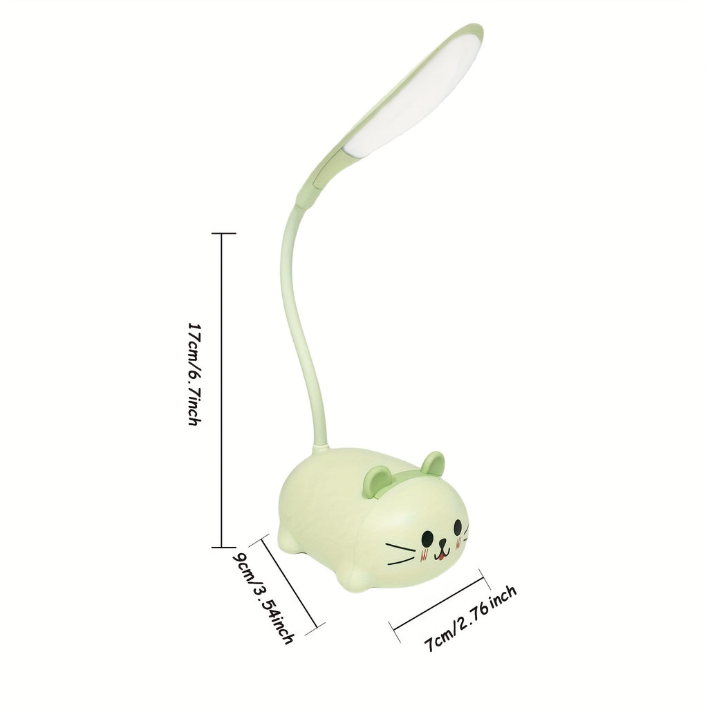 Adorable Animal LED Night Light Lamp, Mini Cartoon Table Lamp, Portable LED Night Light, Cute Desk Lamp, Foldable USB Rechargeable Reading Light for Bedroom