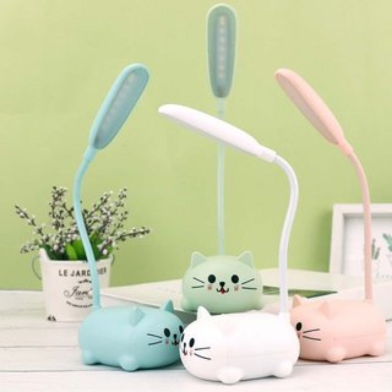 1pc Adjustable Table Lamp, Cartoon Cute Cat Night Light, USB Rechargeable LED Table Light, Protection Warm White Desk Lamp