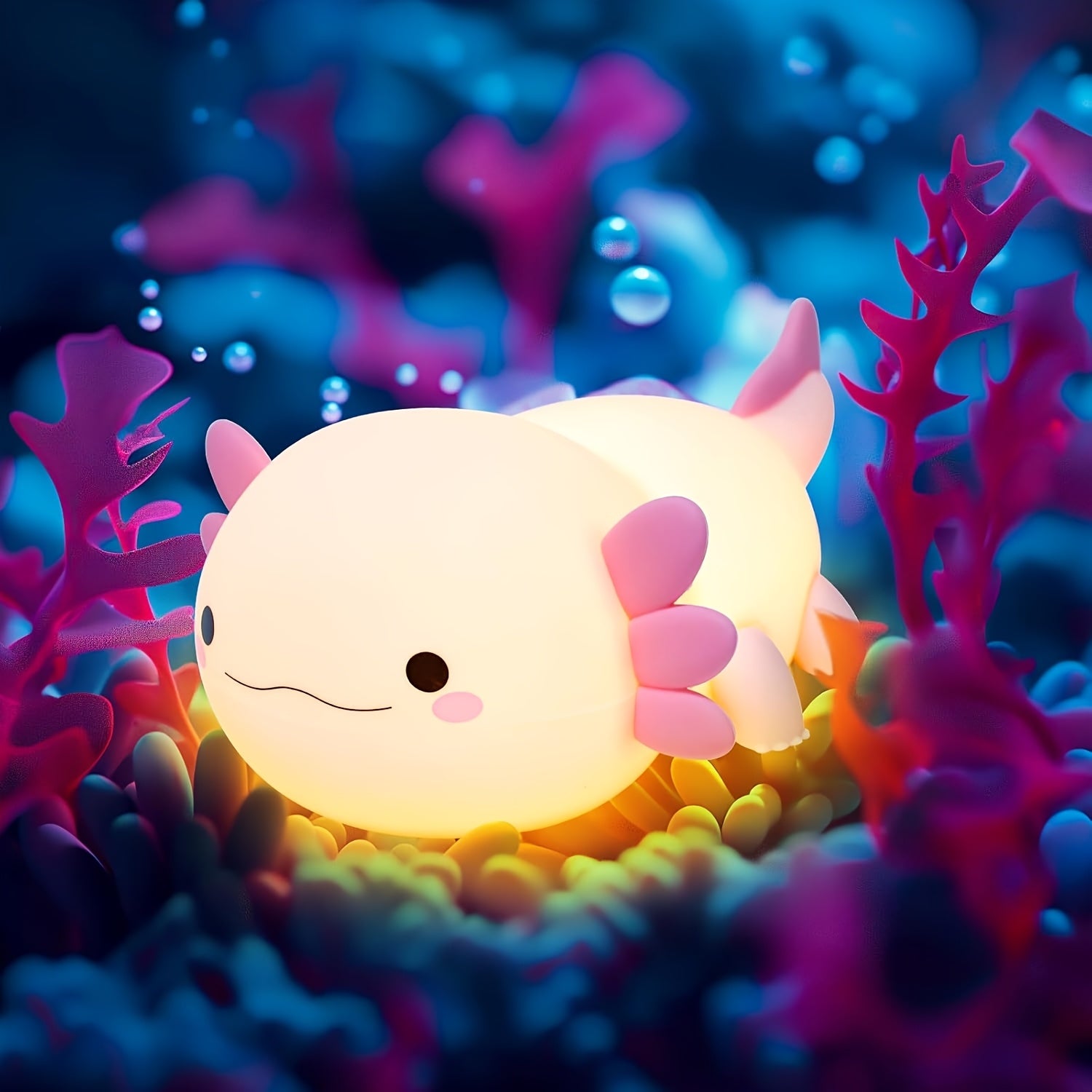 Cute cartoon Axolotl night light - touch controlled, with timer function and USB charging desk lamp, bedroom, living room, dining room, desk decoration LED lights, Christmas and birthday gifts, Office Lamp, Computer Desk Lamp, Gift Ideas, Bedroom